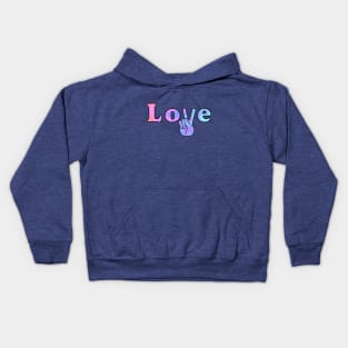 PEACE Sign Hand Retro Love Typography Kids Hoodie